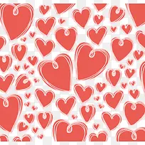 手绘爱心无缝背景矢量素材-空若网 手绘爱心无缝背景矢量素材-空若网