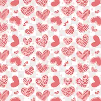 白色爱心无缝背景矢量素材-空若网 白色爱心无缝背景矢量素材-空若网