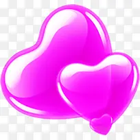 七夕元素紫色双爱心气泡-空若网 七夕元素紫色双爱心气泡-空若网