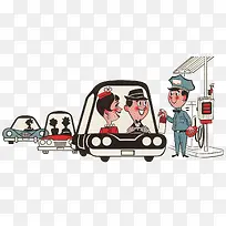 加油站插画-空若网 加油站插画-空若网