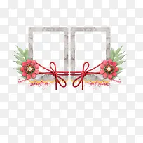 红色花朵长方形边框-空若网 红色花朵长方形边框-空若网