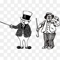 绅士风度英国人矢量卡通素材-空若网 绅士风度英国人矢量卡通素材-空若网