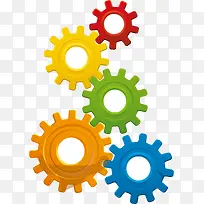 彩色齿轮装饰图案-空若网 彩色齿轮装饰图案-空若网