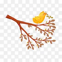 卡通树枝上的小鸟免抠图-空若网 卡通树枝上的小鸟免抠图-空若网