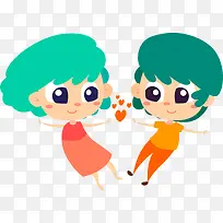 大头卡通情侣矢量素材下载-空若网 大头卡通情侣矢量素材下载-空若网
