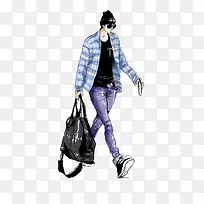 休闲文艺帅气男孩插画手绘-空若网 休闲文艺帅气男孩插画手绘-空若网