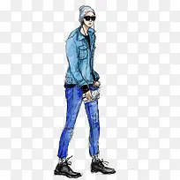 男式时装服装设计稿插画-空若网 男式时装服装设计稿插画-空若网