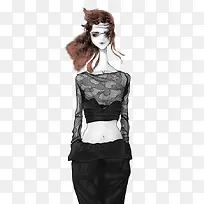 简约休闲女装设计插画-空若网 简约休闲女装设计插画-空若网