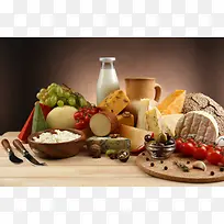 创意食材高清摄影牛奶面包-空若网 创意食材高清摄影牛奶面包-空若网