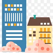 矢量彩色楼房住宅-空若网 矢量彩色楼房住宅-空若网