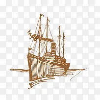 手绘素描军舰-空若网 手绘素描军舰-空若网