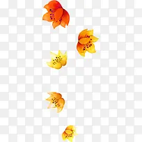 创意手绘扁平橙色的花卉植物-空若网 创意手绘扁平橙色的花卉植物-空若网