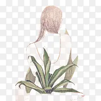 女性背影插画-空若网 女性背影插画-空若网