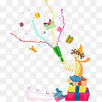 卡通人物节日贺卡矢量图-空若网 卡通人物节日贺卡矢量图-空若网