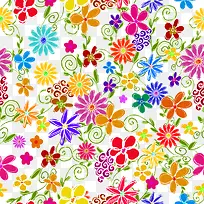 彩色鲜花背景图案-空若网 彩色鲜花背景图案-空若网