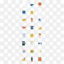 扁平化美食图标-空若网 扁平化美食图标-空若网