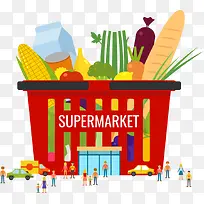 矢量创意超市有机食物-空若网 矢量创意超市有机食物-空若网