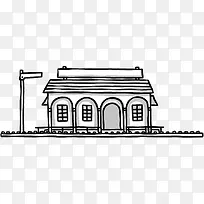 创意手绘火车站-空若网 创意手绘火车站-空若网