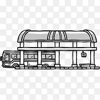 手绘火车站-空若网 手绘火车站-空若网