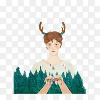 女生插画-空若网 女生插画-空若网