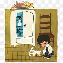 插画喂猫-空若网 插画喂猫-空若网