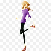 手绘水彩风情女子-空若网 手绘水彩风情女子-空若网