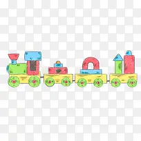 手绘蜡笔画卡通火车-空若网 手绘蜡笔画卡通火车-空若网