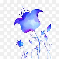 蓝色花朵插画-空若网 蓝色花朵插画-空若网