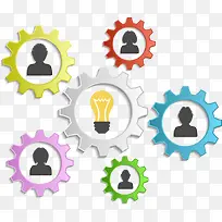 矢量商务人物灯泡按钮-空若网 矢量商务人物灯泡按钮-空若网