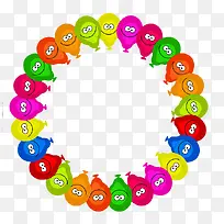 卡通多彩气球边框-空若网 卡通多彩气球边框-空若网