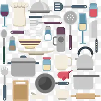 矢量手绘卡通厨具-空若网 矢量手绘卡通厨具-空若网