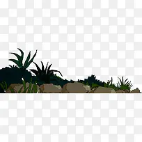 手绘岩石植物创意-空若网 手绘岩石植物创意-空若网
