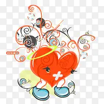 矢量受伤的爱心-空若网 矢量受伤的爱心-空若网