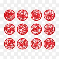 狗年剪纸下载-空若网 狗年剪纸下载-空若网