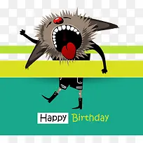 矢量卡通动物生日卡片-空若网 矢量卡通动物生日卡片-空若网