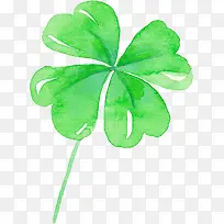 手绘夏天绿色植物四叶草-空若网 手绘夏天绿色植物四叶草-空若网