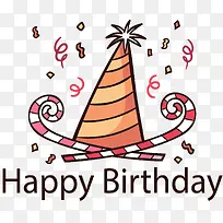 条纹生日帽生日贺卡-空若网 条纹生日帽生日贺卡-空若网