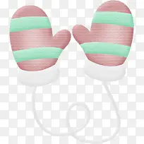 可爱卡通手绘毛绒条纹手套-空若网 可爱卡通手绘毛绒条纹手套-空若网