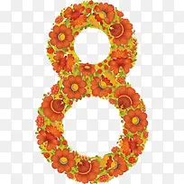 花组成的数字8-空若网 花组成的数字8-空若网