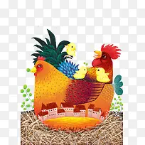 创意鸡年矢量插画-空若网 创意鸡年矢量插画-空若网