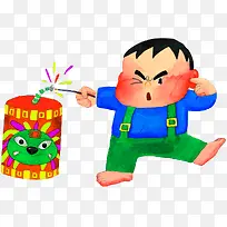 放鞭炮的小男孩-空若网 放鞭炮的小男孩-空若网