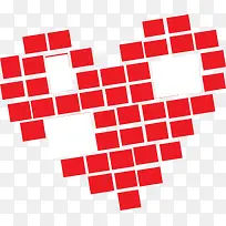 红色方形造型爱心设计-空若网 红色方形造型爱心设计-空若网