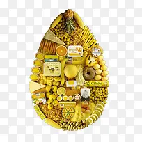 黄色水果蔬菜创意视觉设计-空若网 黄色水果蔬菜创意视觉设计-空若网