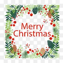 松叶松果圣诞边框-空若网 松叶松果圣诞边框-空若网