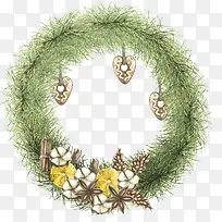 绿色小草松果装饰边框-空若网 绿色小草松果装饰边框-空若网