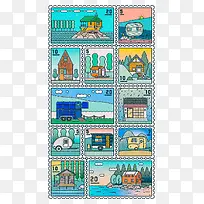 创意设计手绘邮票-空若网 创意设计手绘邮票-空若网