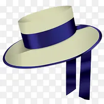 蓝色丝带的白色帽子-空若网 蓝色丝带的白色帽子-空若网