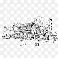 手绘贵州仡佬族文化街-空若网 手绘贵州仡佬族文化街-空若网