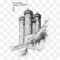 场景手绘线描-空若网 场景手绘线描-空若网