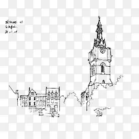 场景线稿手绘-空若网 场景线稿手绘-空若网